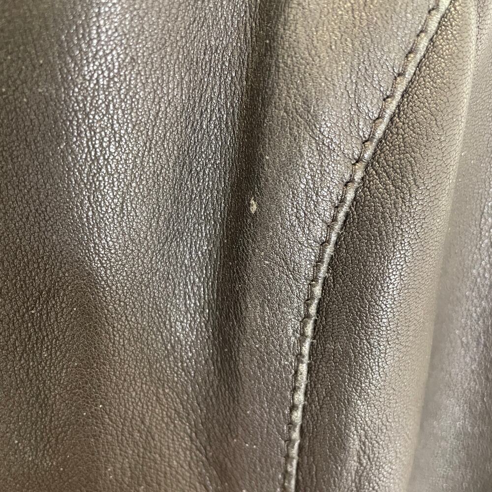 Gap VINTAGE Y2K Leather Bomber Jacket Zip Front Black M - Picture 4 of 6